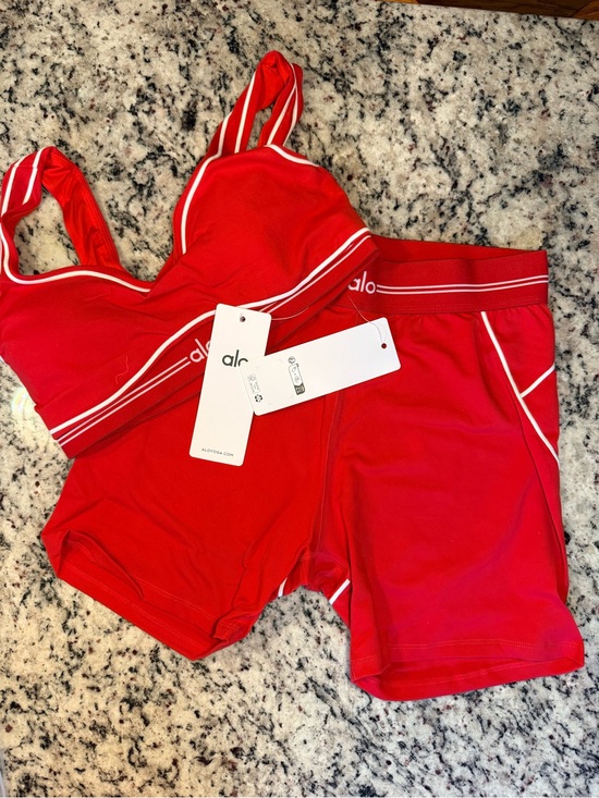 lululemon athletica Pants - Red Athletic Bra and Bike Shorts Set